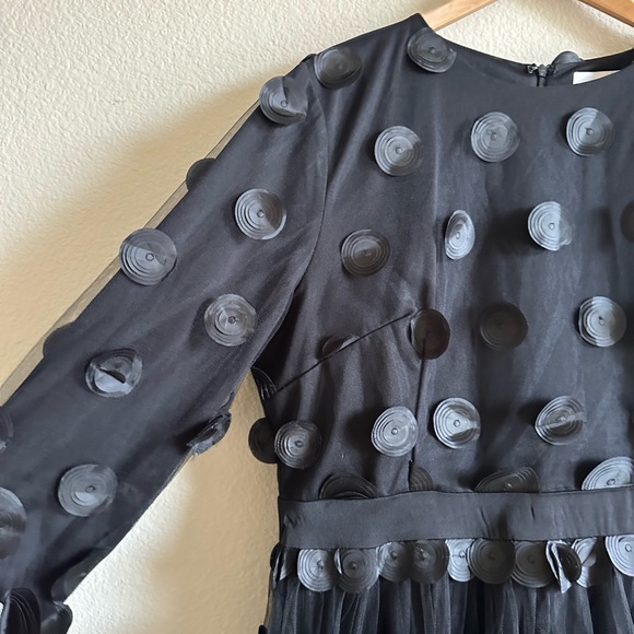 Dainty Jewells Black Polka Dot Applique Midi Dress - Picture 13 of 15